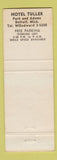 Matchbook Cover - Hotel Tuller Detroit MI