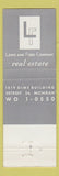 Matchbook Cover - Lewis and Ford Real Estate Detroit MI WEAR