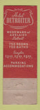 Matchbook Cover - Hotel Detroiter Detroit MI ARROW WEAR