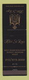 Matchbook Cover - Hotle St Regis Detroit MI