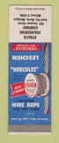 Matchbook Cover - Leschen Wire Rope Hercules Straits Sault Ste Marie MI