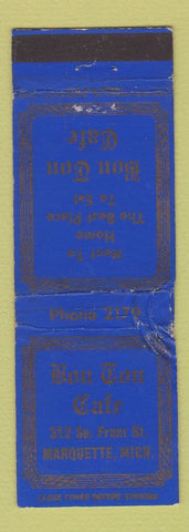 Matchbook Cover - Bon Ton Cafe Marquette MI WORN