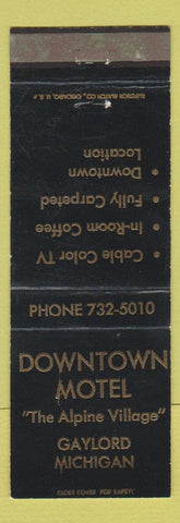 Matchbook Cover - Downtown Motel Gaylord MI