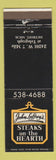 Matchbook Cover - John Laffrey's Steaks on the Hearth Detroit MI