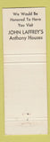 Matchbook Cover - John Laffrey's Steaks on the Hearth Detroit MI