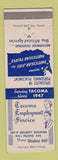 Matchbook Cover - Tacoma Employment Service WA