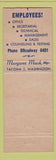 Matchbook Cover - Tacoma Employment Service WA