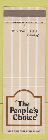 Matchbook Cover - The People's Choice Schrafft's New York City