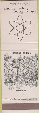 Matchbook Cover - Giant Food Stores Natural Bridge VA