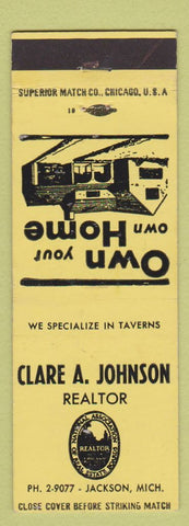 Matchbook Cover - Clare Johnson Real Estate Jackson MI