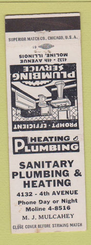 Matchbook Cover - Sanitary Plumbing Heating Moline IL