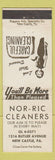 Matchbook Cover - Nor Ric Cleaners New Castle PA