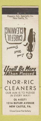 Matchbook Cover - Nor Ric Cleaners New Castle PA