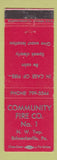 Matchbook Cover - Community Fire Company Schnecksville PA