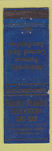 Matchbook Cover - Golden Triangle Deli Bar Pittsburgh PA WEAR