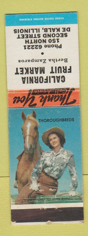 Matchbook Cover - California Fruit Market DeKalb IL