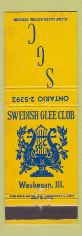 Matchbook Cover - Swedish Glee Club Waukegan IL