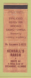 Matchbook Cover - Kendall's Ranch Sycamore IL
