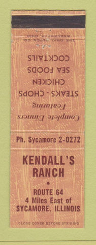 Matchbook Cover - Kendall's Ranch Sycamore IL