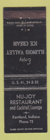 Matchbook Cover - Nu Joy Restaurant Kentland IN WEAR