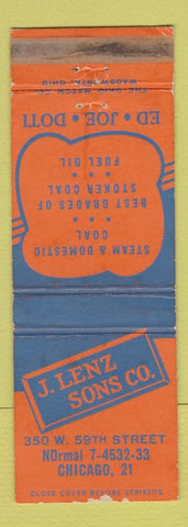 Matchbook Cover - J Lenz Sons Coal Fuel Oil Chicago IL WEAR