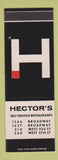 Matchbook Cover - Hector's Restaurants New York City SAMPLE