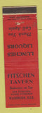 Matchbook Cover - Fitschen Tavern Washburn IL Budweiser Beer WEAR