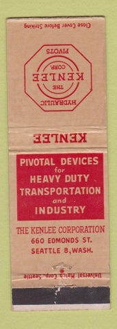 Matchbook Cover - Kenlee Pivotal Devices Hydraulic Seattle WA WEAR