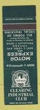 Matchbook Cover - Motor Express Chicago IL Clearing Industrial Club SAMPLE