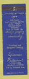 Matchbook Cover - Epicurean Restaurant Chicago IL WEAR
