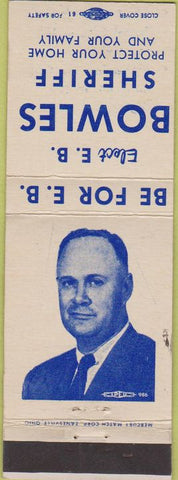 Matchbook Cover - EB Bowles Sheriff election Clinton TN
