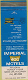Matchbook Cover - Imperial 400 Motels Green Bay WI