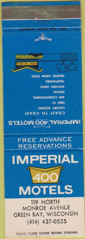 Matchbook Cover - Imperial 400 Motels Green Bay WI