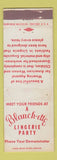 Matchbook Cover - Blanchette Lingerie Party