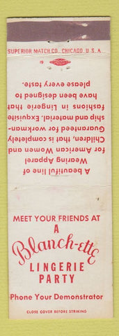 Matchbook Cover - Blanchette Lingerie Party