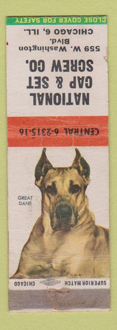 Matchbook Cover - National Cap and Set Screw Chicago IL Great Dane WEAR