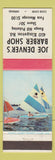 Matchbook Cover - Joe Denver's Barber Shop Canada