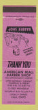 Matchbook Cover - American Mall Barber Shop Lima OH