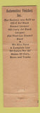 Matchbook Cover - Automotive Finishes Detroit MI