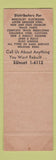 Matchbook Cover - Wear Prevention Alloys Company Englewood Colorado SAMPLE