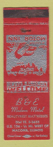 Matchbook Cover - B&E Modern Motel Macomb IL WEAR