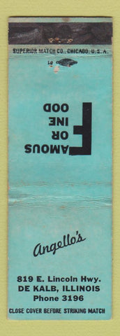 Matchbook Cover - Angello's Restaurant DeKalb IL WEAR