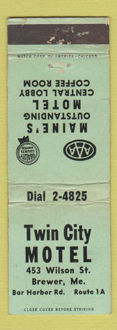 Matchbook Cover - Twin City Motel Brewer ME WEAR