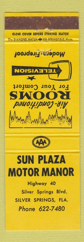 Matchbook Cover - Sun Plaza Motor Manor Silver Springs FL
