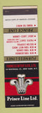 Matchbook Cover - Prince Line Cruise Furness Withy SAMPLE