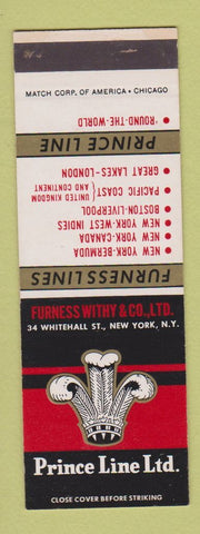 Matchbook Cover - Prince Line Cruise Furness Withy SAMPLE