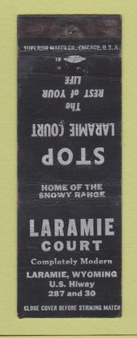Matchbook Cover - Laramie Court Motel WY WEAR