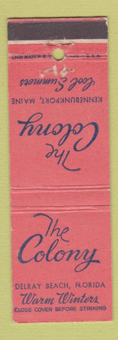 Matchbook Cover - The Colony Delray Beach FL Kennebunkport ME WEAR