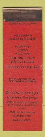 Matchbook Cover - Wilton Spiegle Advertising Cleveland OH Columbia SAMPLE WEAR