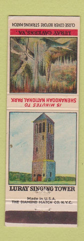 Matchbook Cover - Luray Caverns VA Singing Tower